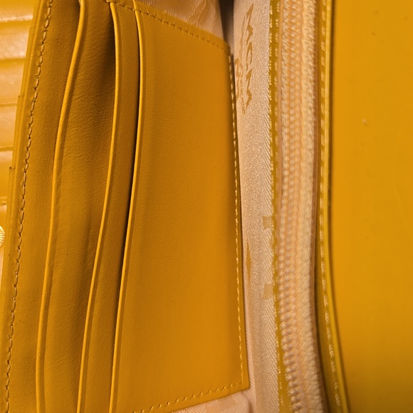 MCM Yellow Leather Wallet with Gold Accent - Picture 9 of 16